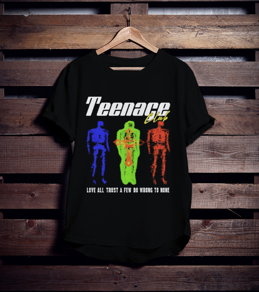 Teenage Club Love All Trust A Few Do Wrong To None Vibrant Neon Figures T-Shirt