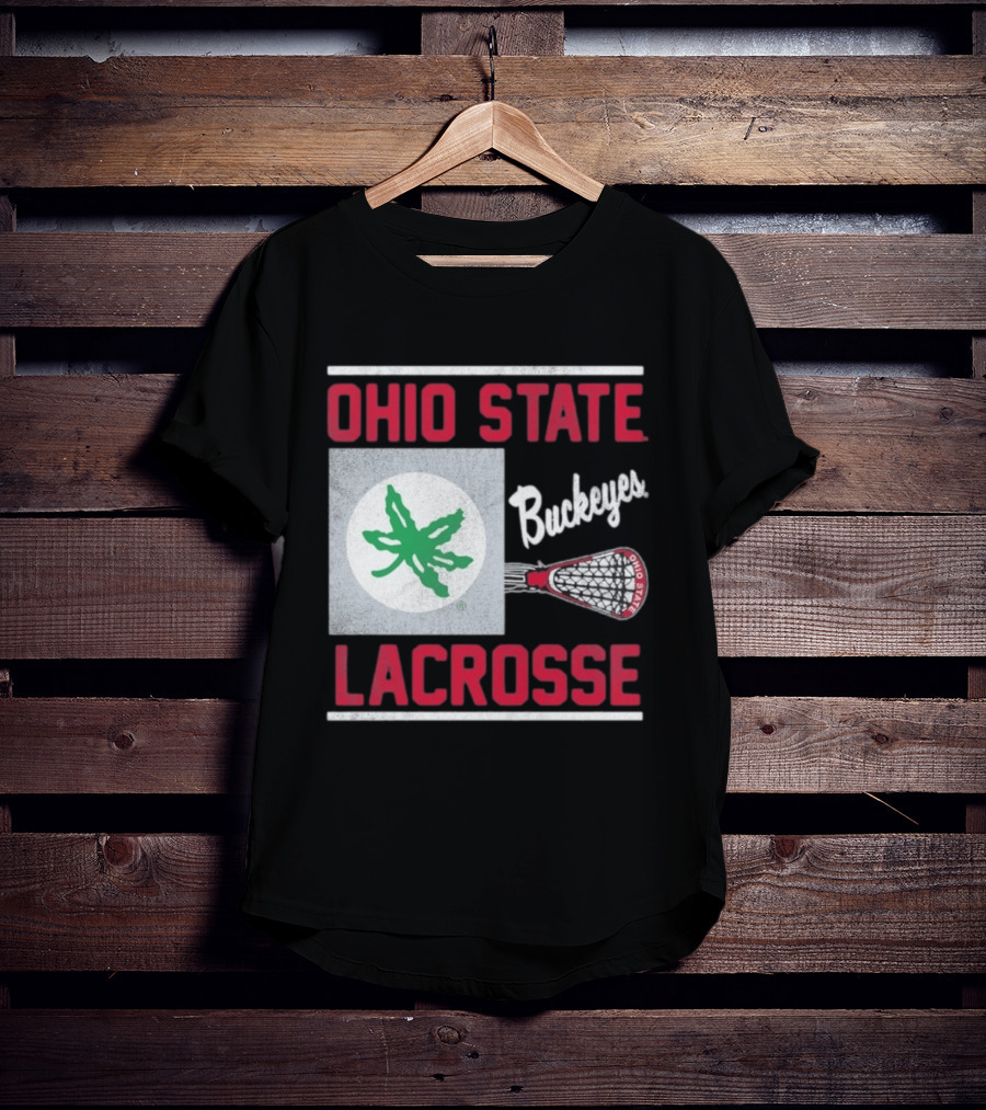 Ohio State Buckeyes Lacrosse Team Stick With Green Leaf T-Shirt