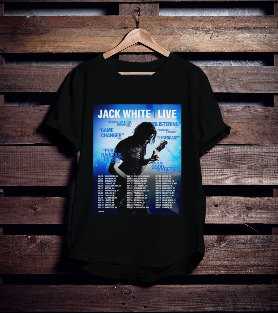 Jack White Live 2026 North America UK Ireland Tour Dates Washington DC Kickoff T-Shirt