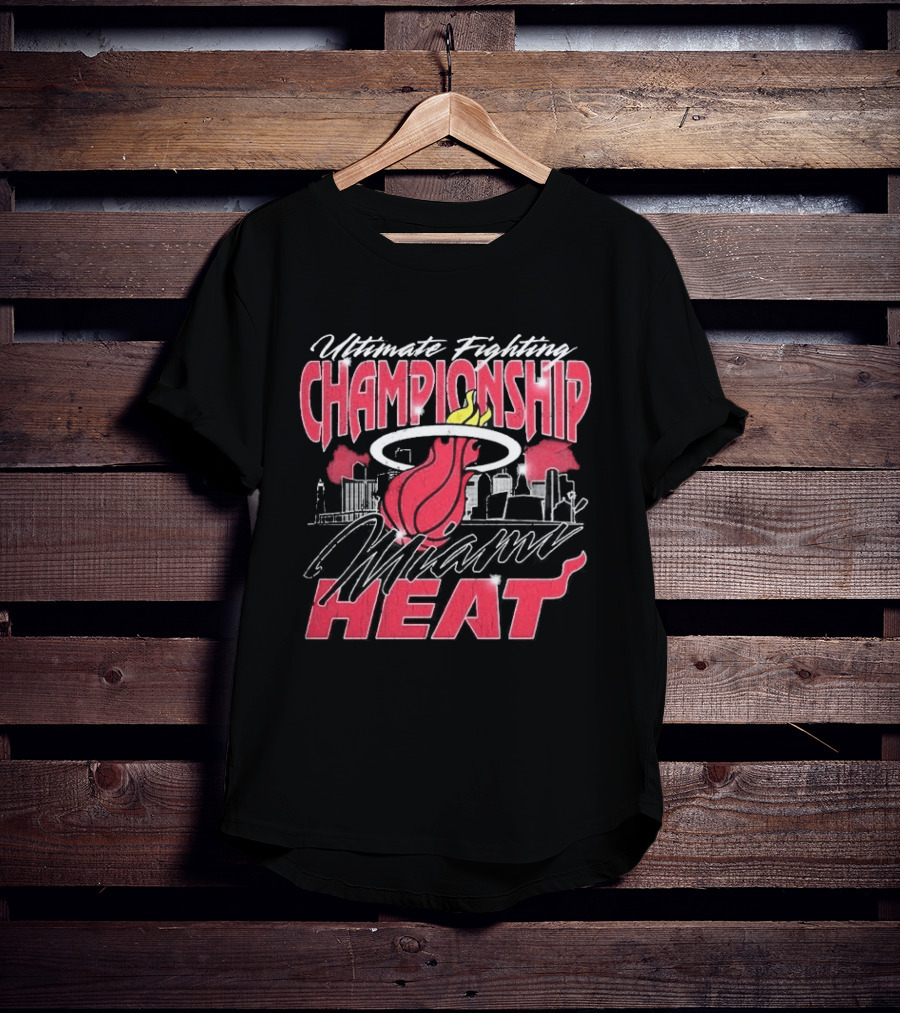 Ultimate Fighting Championship Crossover Miami Heat UFC 327 Kaseya Center T-Shirt