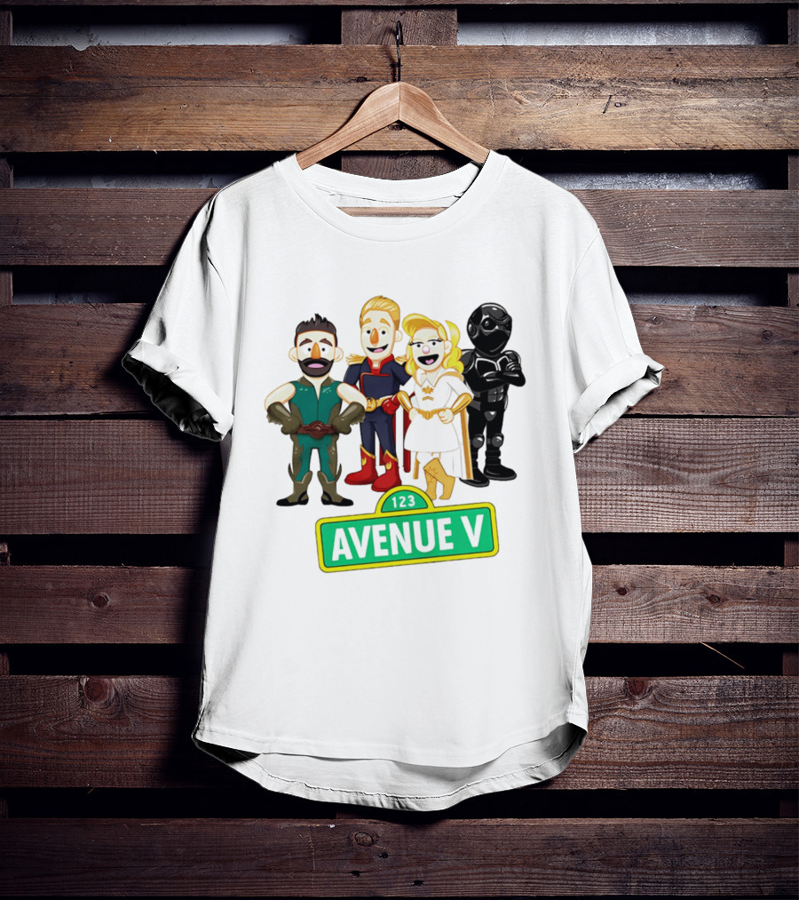 123 Avenue V Cartoon Characters Crossover Ensemble T-Shirt