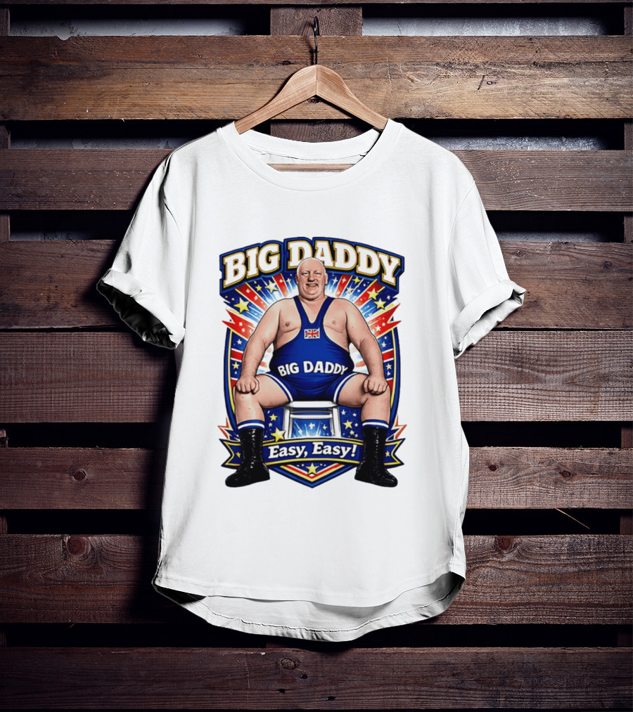 Big Daddy Easy Easy British Wrestler Stars Stripes T-Shirt