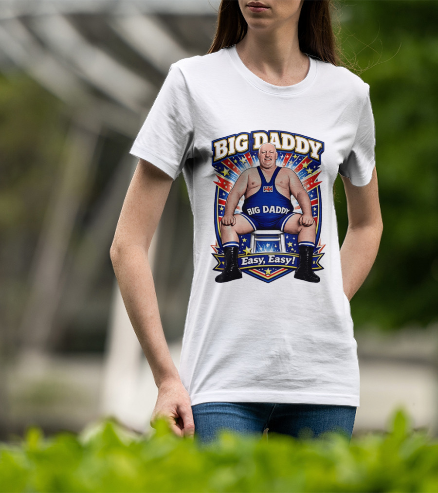 Big Daddy Easy Easy British Wrestler Stars Stripes T-Shirt