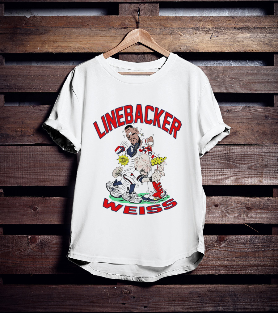 Linebacker Weiss Walt Weiss Caricature Comic Style Action T-Shirt