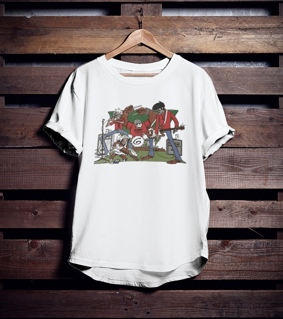 Gorillaz Character Band Illustration With Instruments T-Shirt