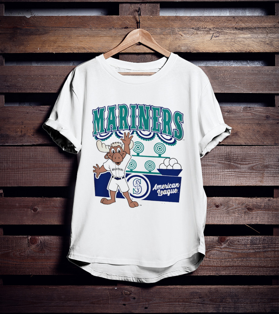 Seattle Mariners Moose Mascot American League 2026 Step Back Up T-Shirt