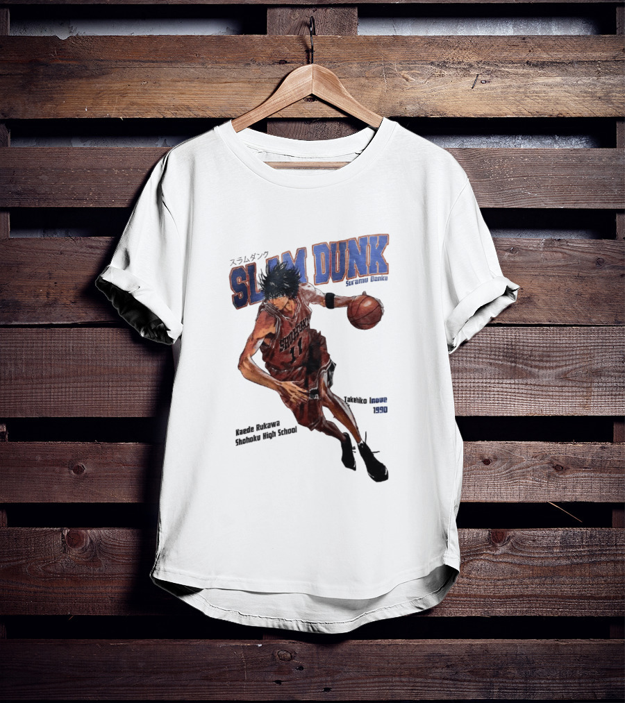 Slam Dunk Kaede Rukawa Shohoku High School Basketball Anime Character Japan T-Shirt