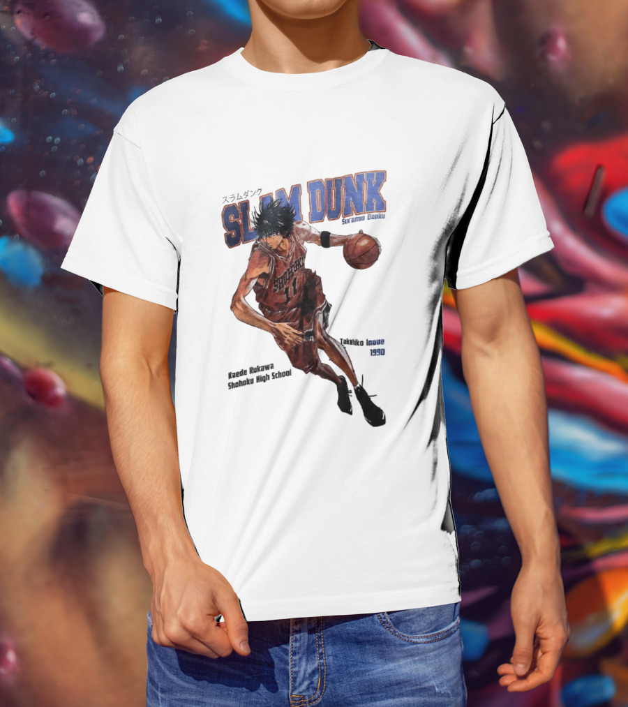 Slam Dunk Kaede Rukawa Shohoku High School Basketball Anime Character Japan T-Shirt