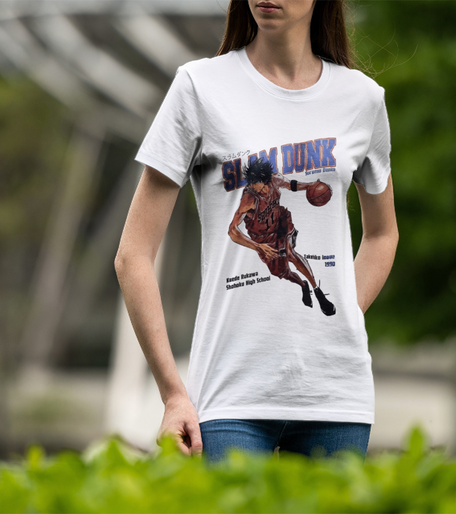 Slam Dunk Kaede Rukawa Shohoku High School Basketball Anime Character Japan T-Shirt