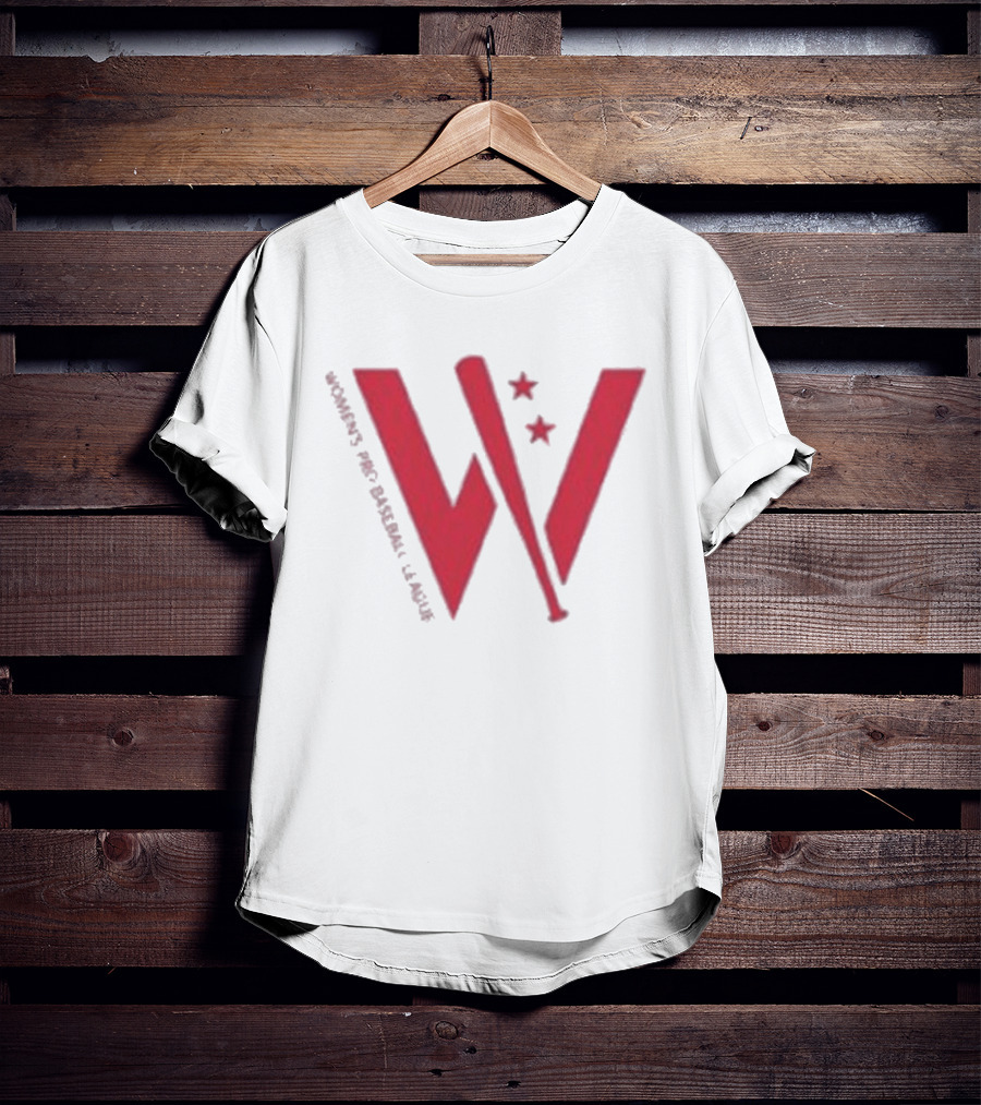 Women's Pro Baseball League Giant W With Stars And Bat T-Shirt