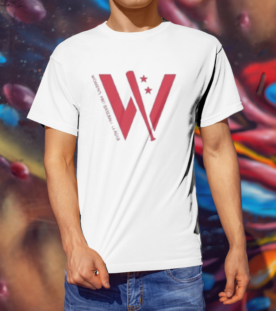 Women's Pro Baseball League Giant W With Stars And Bat T-Shirt