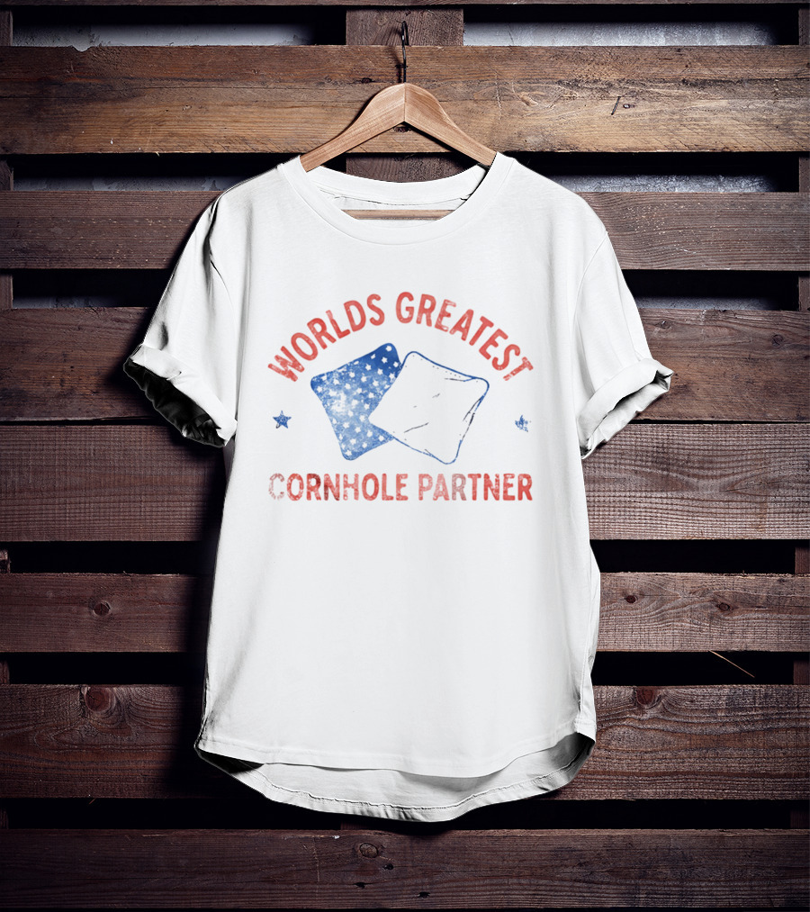 World's Greatest Cornhole Partner Bean Bags And Stars T-Shirt