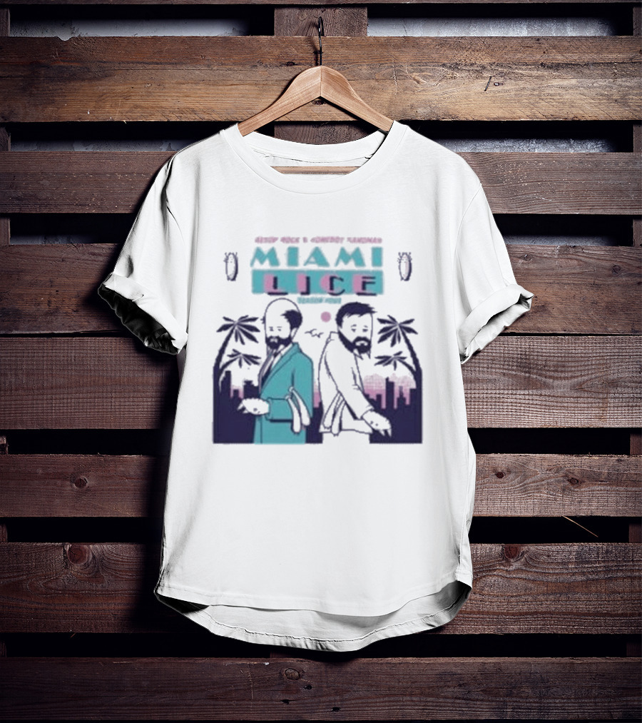 Aesop Rock Homeboy Sandman Miami Lice Retro Palm Trees 80s T-Shirt