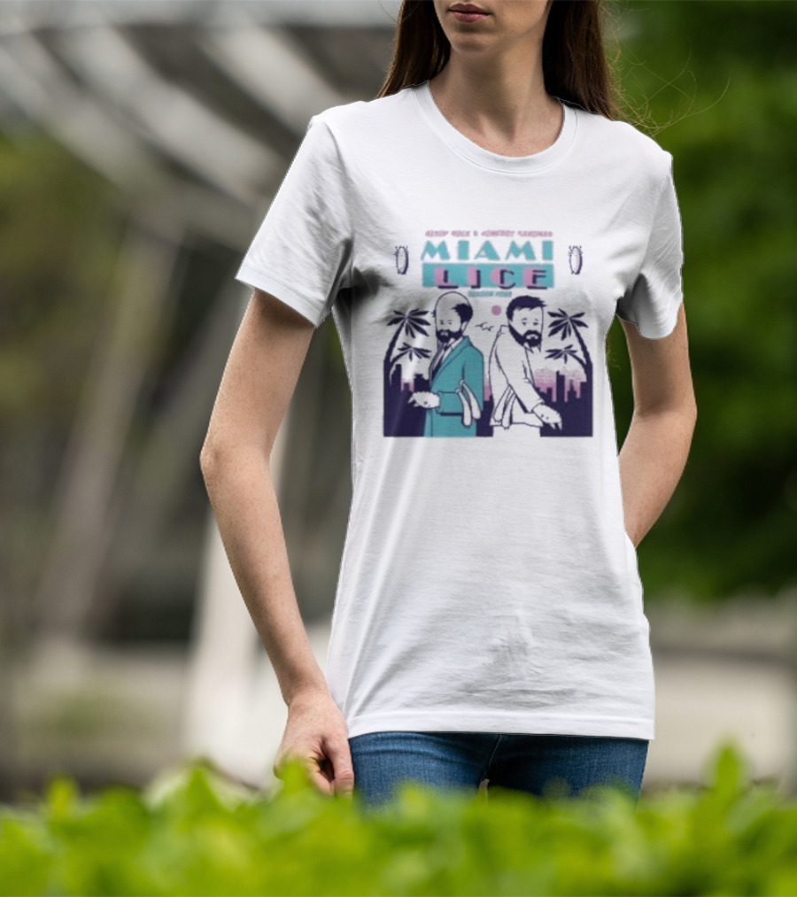 Aesop Rock Homeboy Sandman Miami Lice Retro Palm Trees 80s T-Shirt