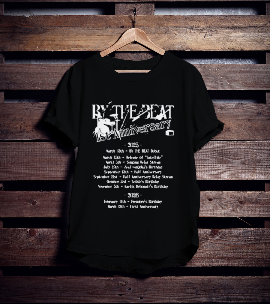 BY THE BEAT 1st Anniversary 2025 Events Calendar Highlights T-Shirt