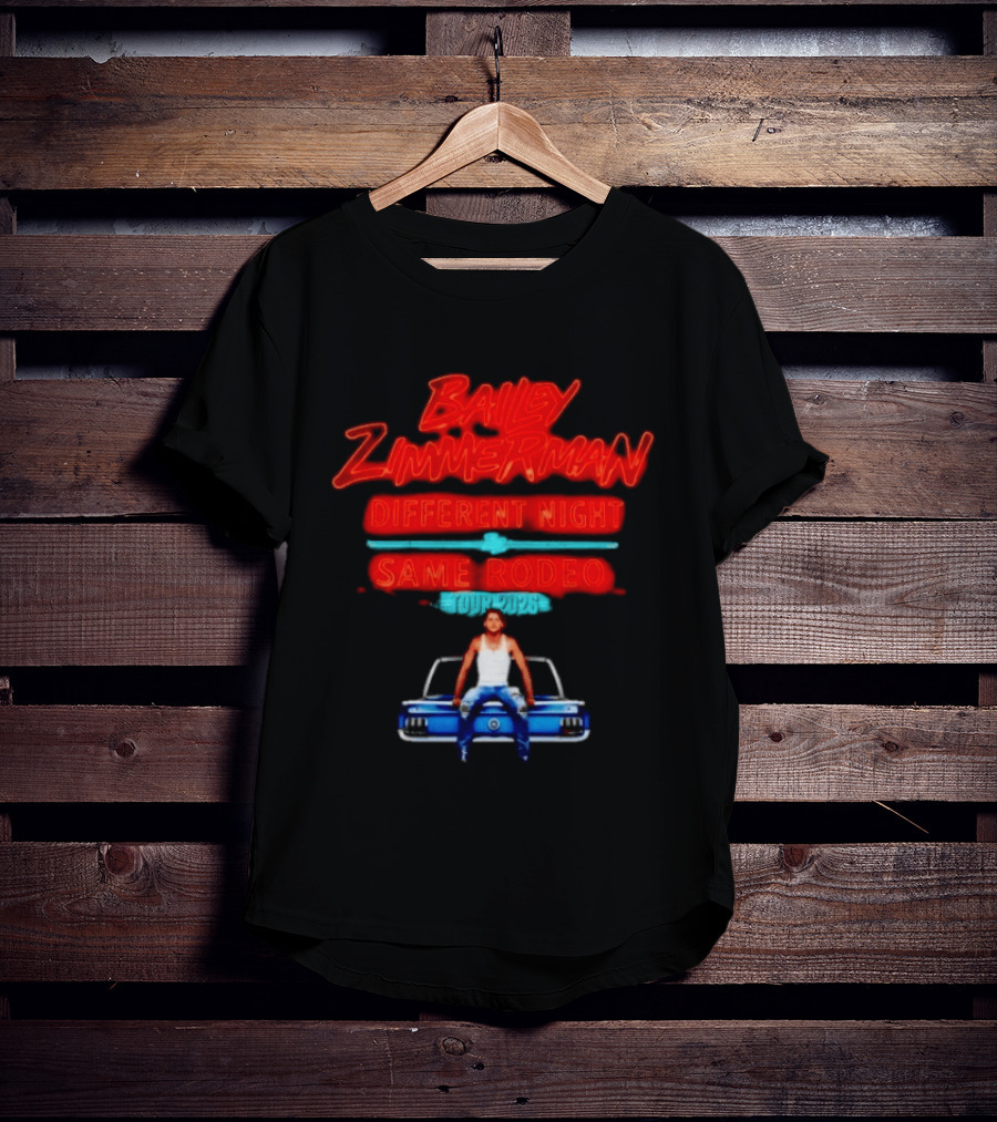 Bailey Zimmerman Different Night Same Rodeo Tour 2026 T-Shirt