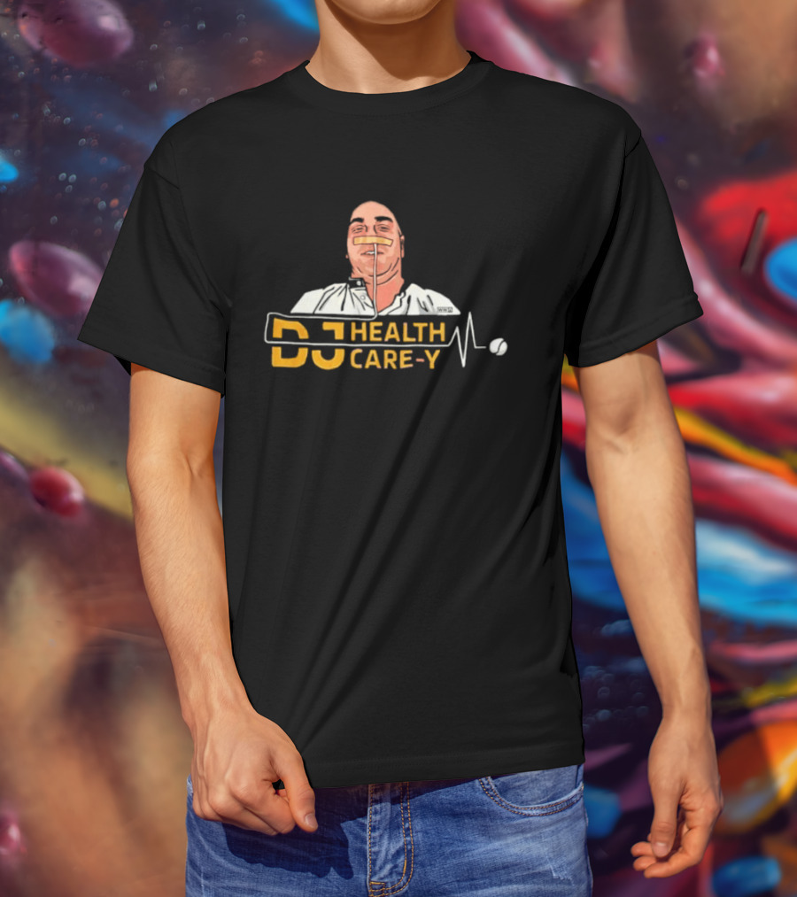 DJ Health Care Y With Medical Face Mask And Stethoscope Line T-Shirt