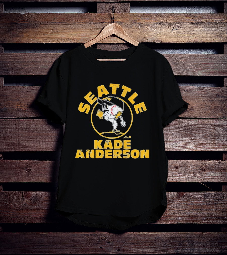 Seattle Kade Anderson Vintage Baseball Motif T-Shirt