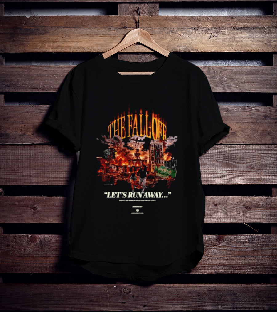 The Fall Off Let's Run Away Apocalyptic City Scene T-Shirt