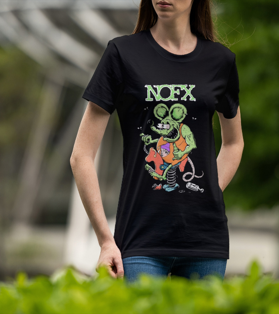 NOFX 40 Years Rat Fink Spring Loaded Cartoon T-Shirt