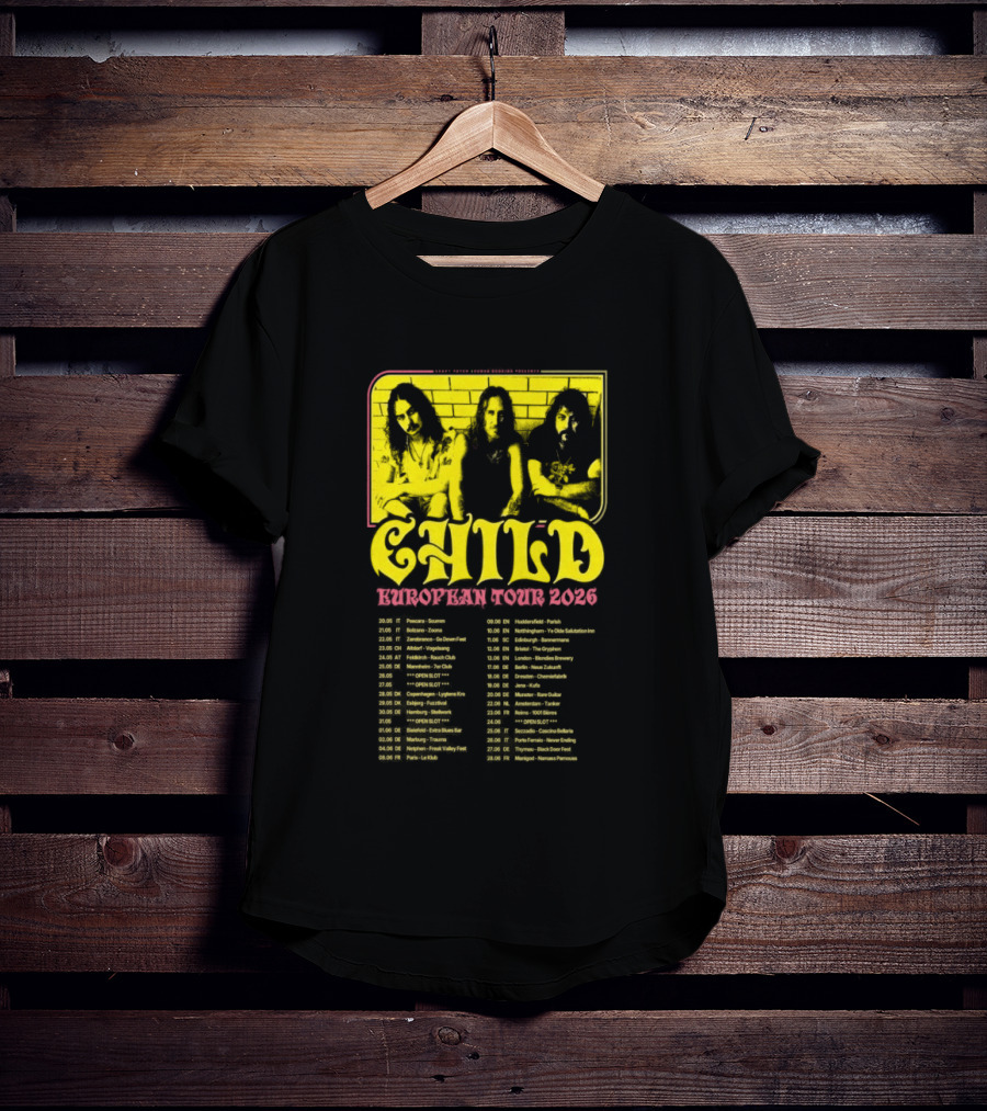 Child Europe Tour 2026 Concert Dates And Locations T-Shirt