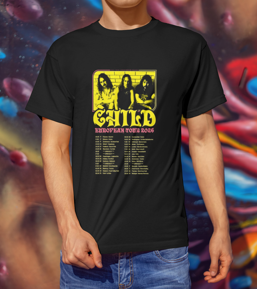 Child Europe Tour 2026 Concert Dates And Locations T-Shirt