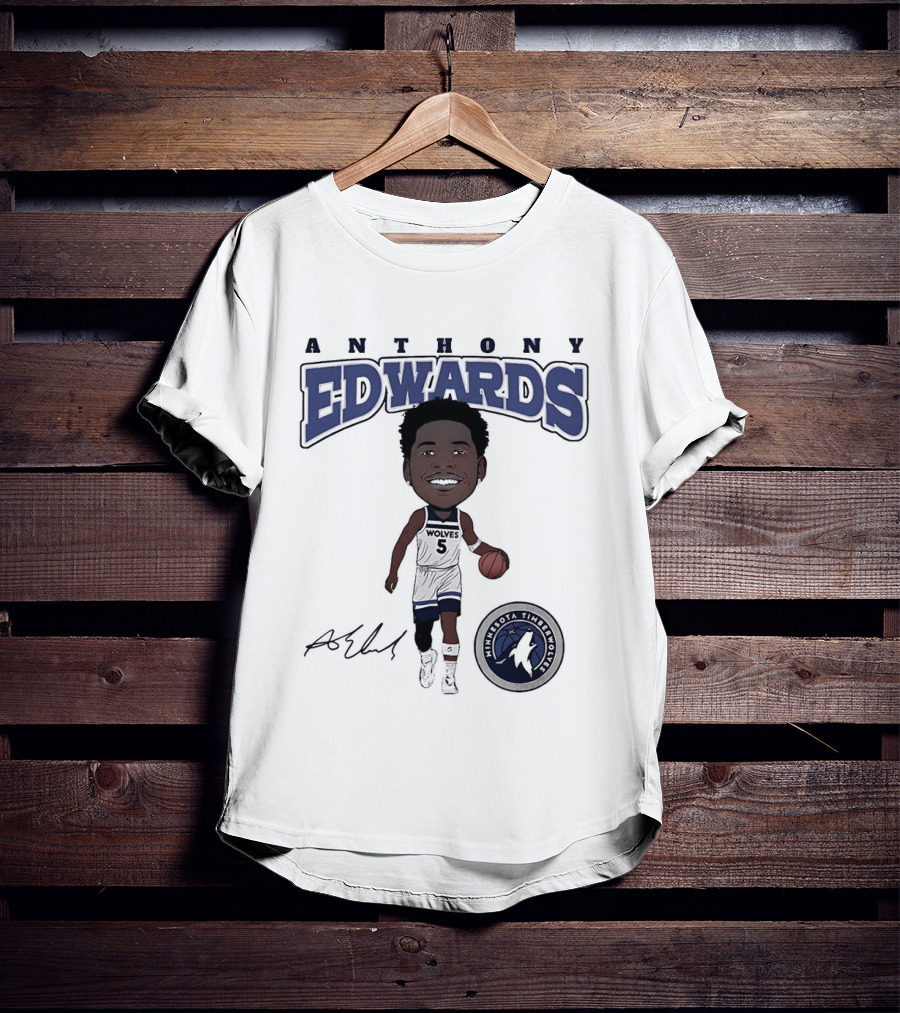 Anthony Edwards Minnesota Timberwolves NBA Hardwood Comic T-Shirt