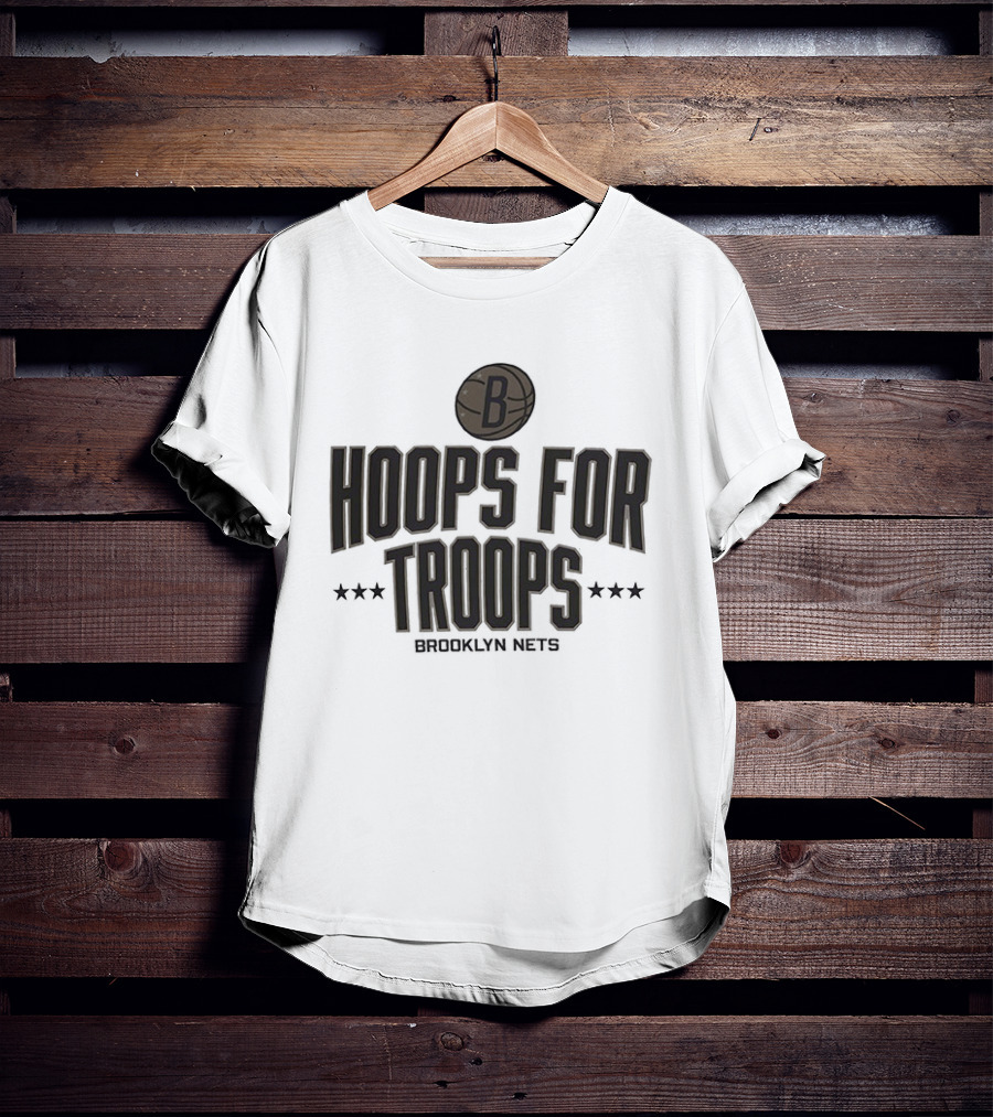 Brooklyn Nets Hoops For Troops 2025 NBA Basketball Event T-Shirt