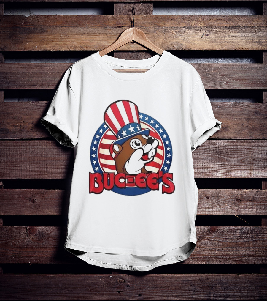 Buc Ee's Patriotic Uncle Sam Beaver USA Stars And Stripes 250th Anniversary T-Shirt