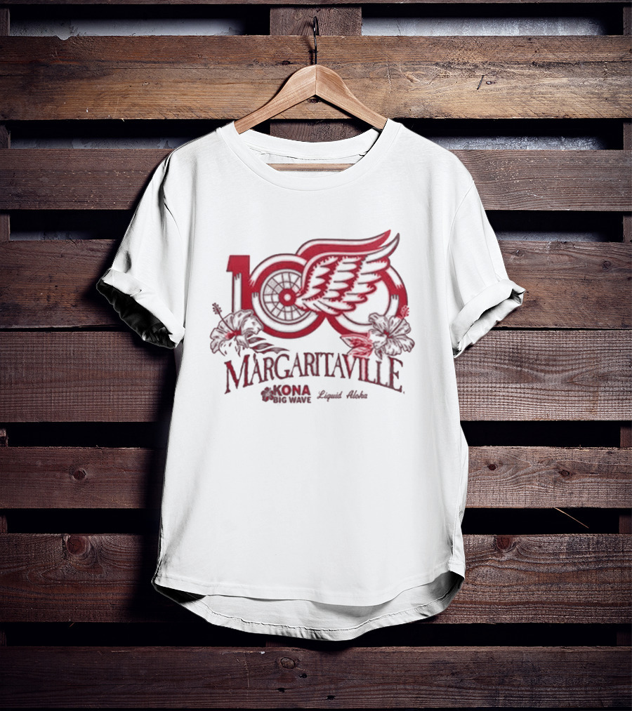 Detroit Red Wings Margaritaville 2026 Corona Hockey Collaboration T-Shirt