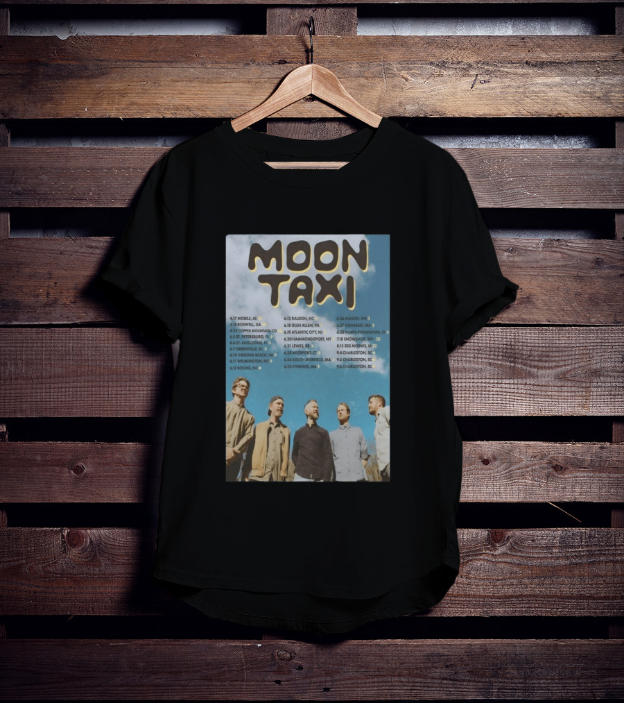 Moon Taxi 2026 Summer Tour Dates With Band Photo Sky T-Shirt