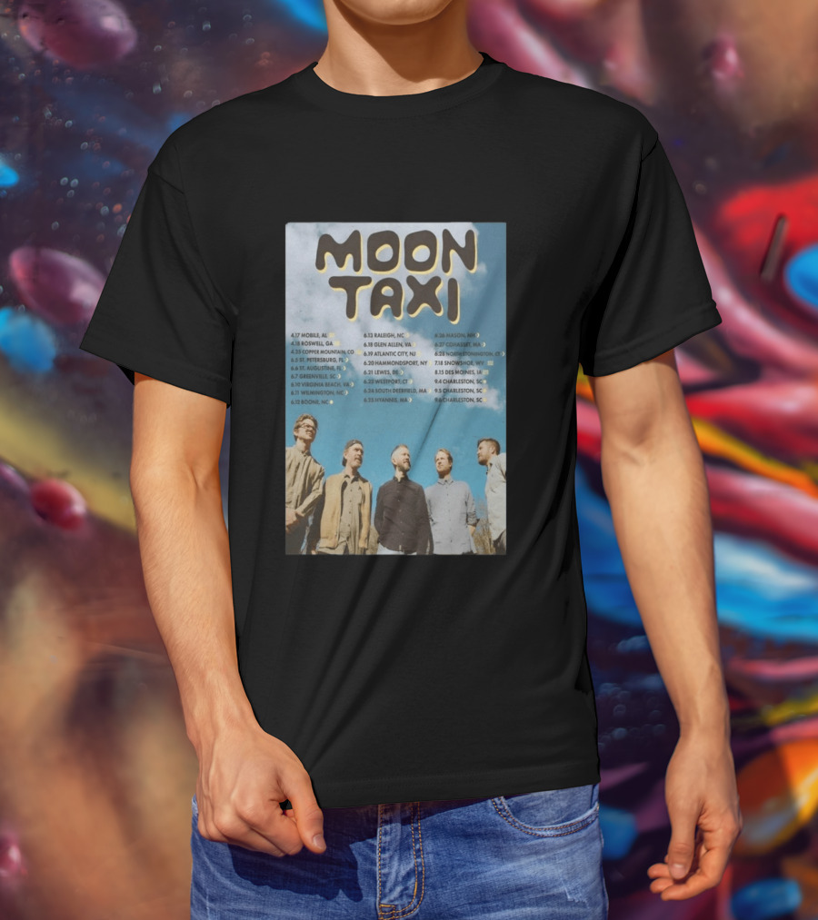Moon Taxi 2026 Summer Tour Dates With Band Photo Sky T-Shirt