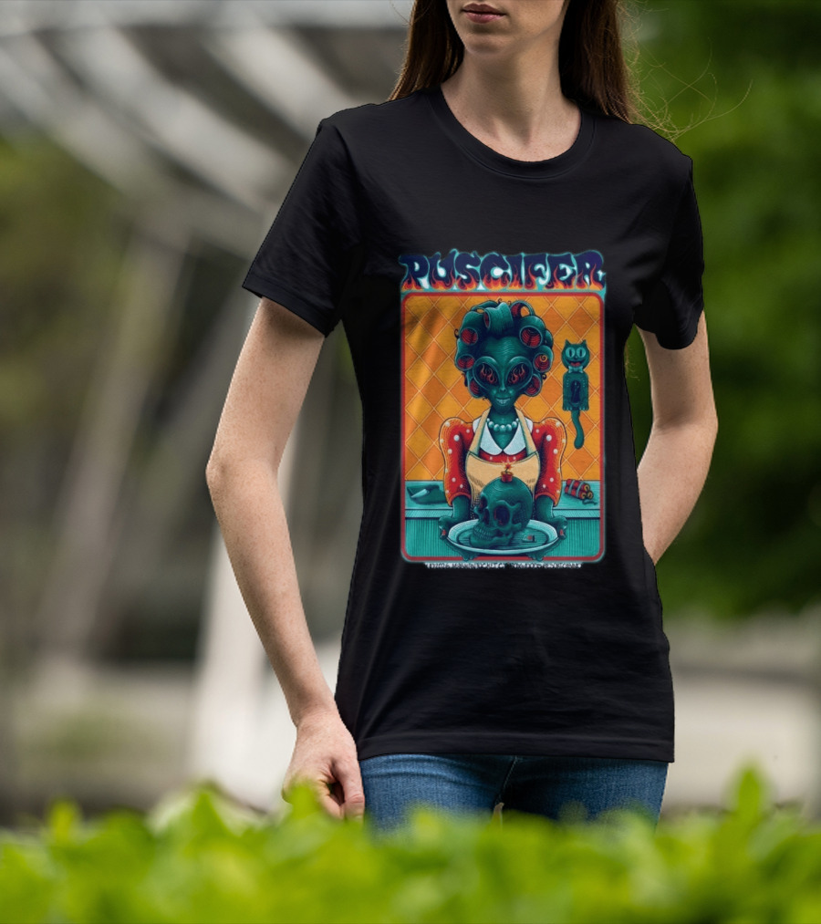 Puscifer Apr 10 2026 Mashantucket CT Foxwoods Resort Casino Alien Chef With Skull And Cat T-Shirt