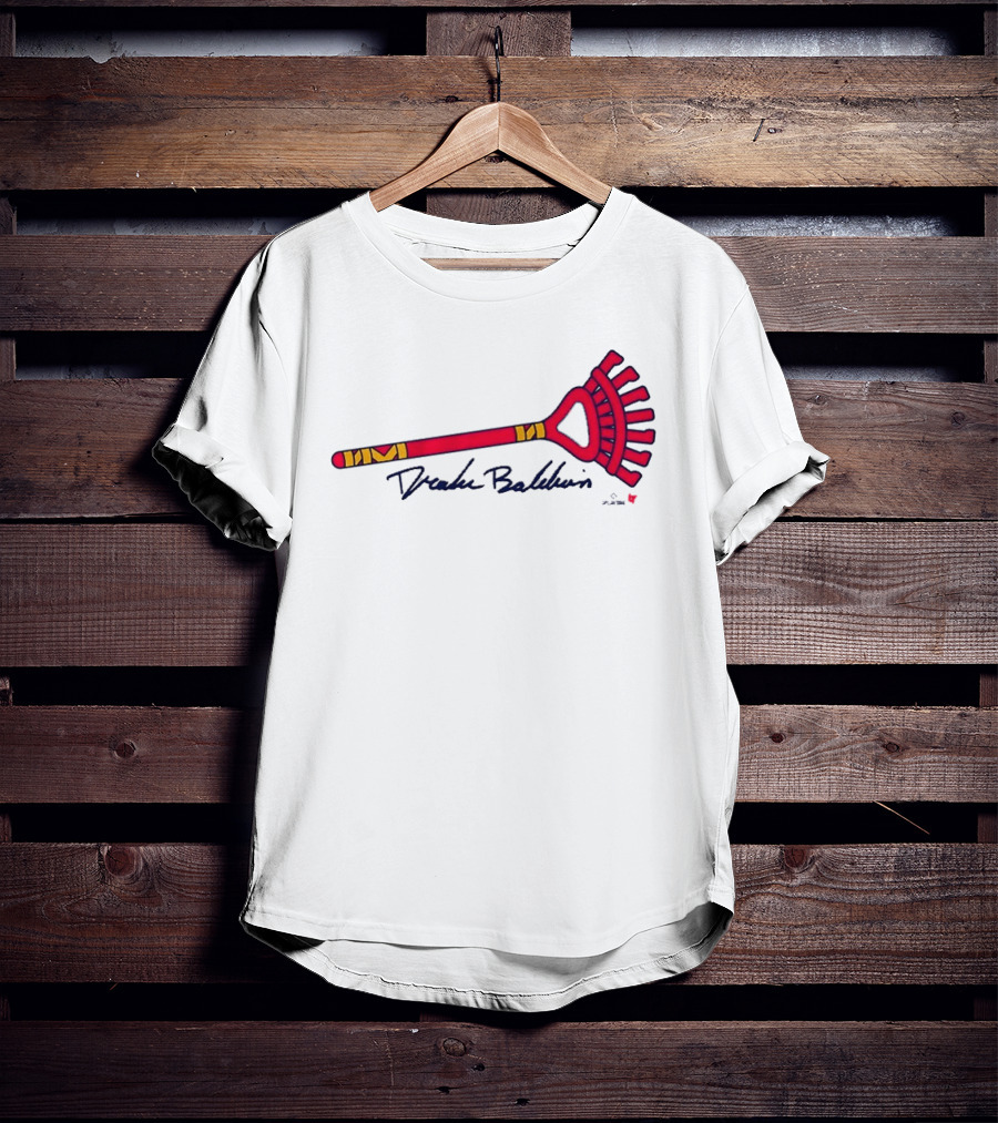 Drake Baldwin Red Yellow Rake Drawing T-Shirt