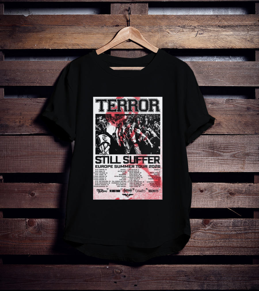 TERROR Still Suffer Europe Summer Tour 2026 With Stick To Your Guns And The Ghost Inside T-Shirt