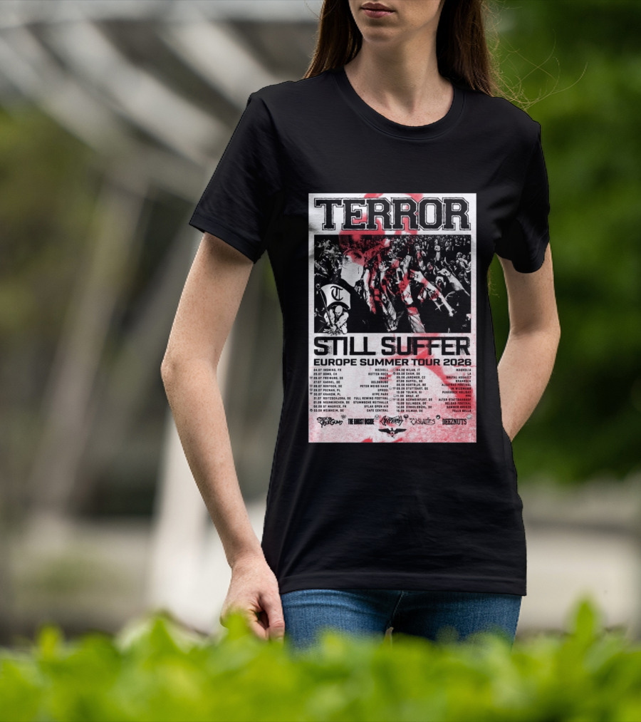 TERROR Still Suffer Europe Summer Tour 2026 With Stick To Your Guns And The Ghost Inside T-Shirt