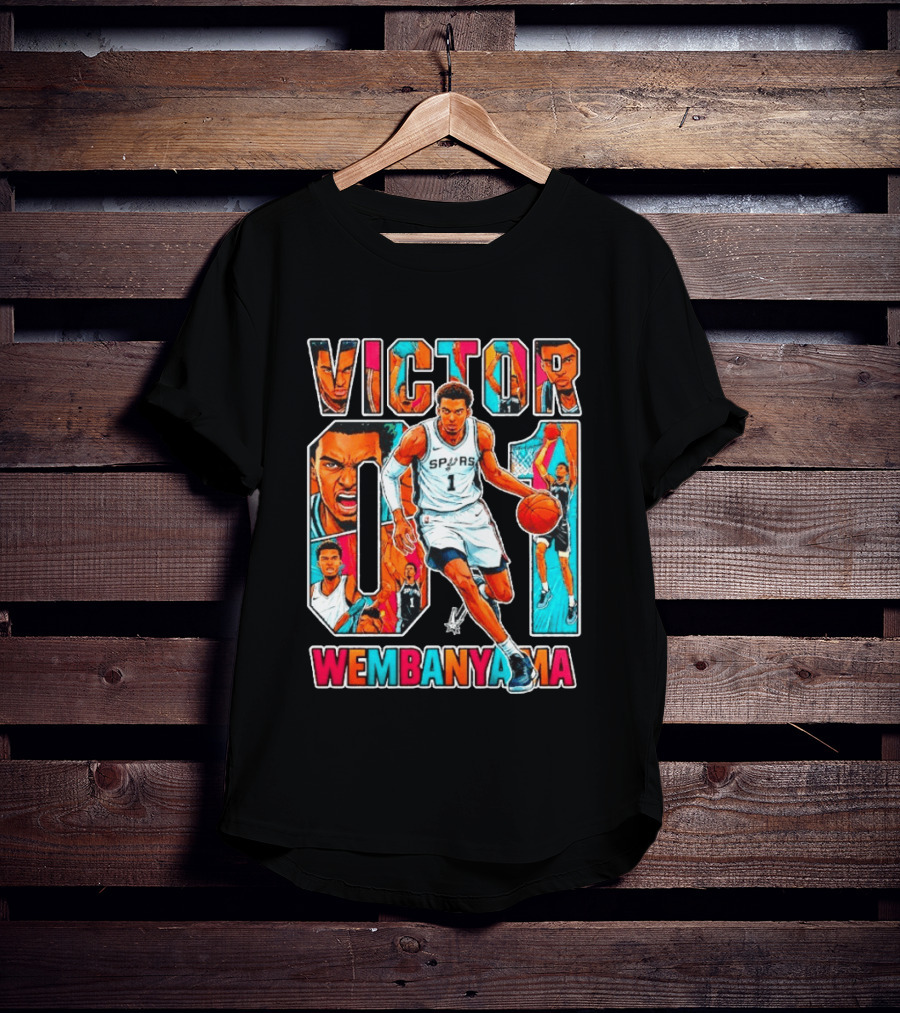 Victor Wembanyama No 1 San Antonio Spurs Comic Fiesta T-Shirt