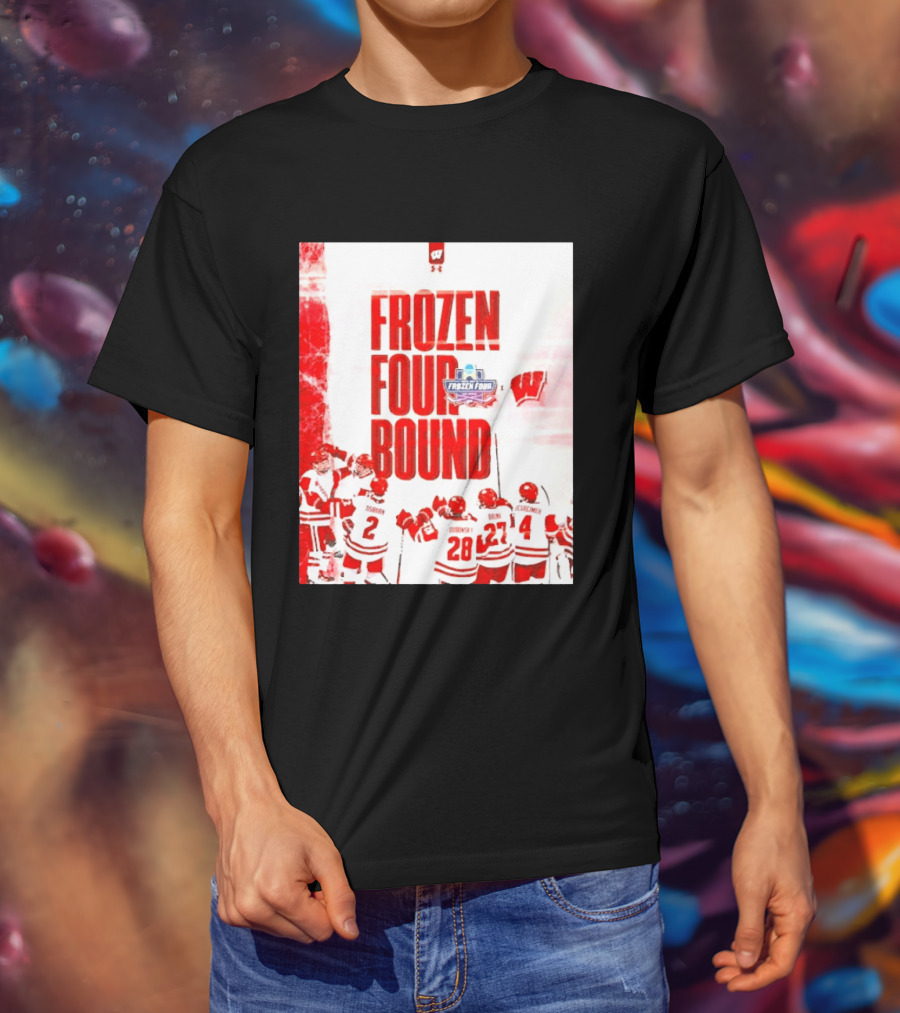 Frozen Four Bound Wisconsin Badgers Men's Ice Hockey Team Celebration T-Shirt