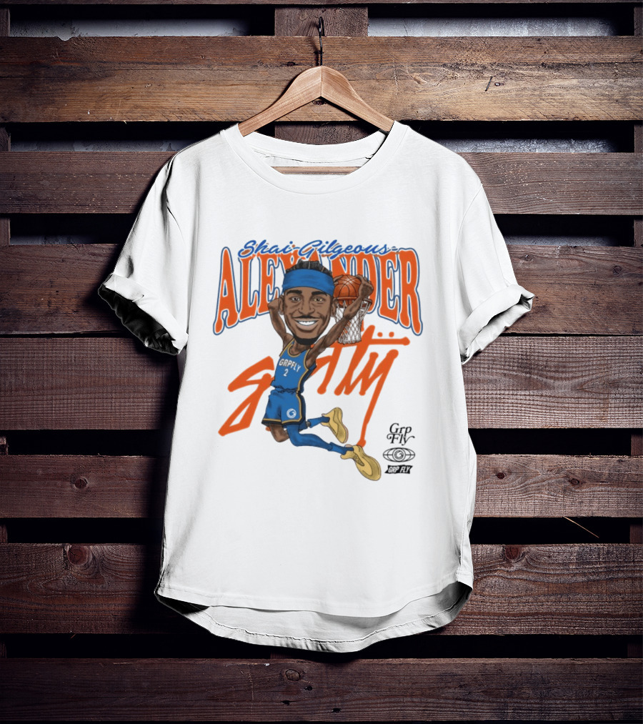 Shai Gilgeous Alexander Oklahoma City Basketball Dunk By Grip Fly T-Shirt