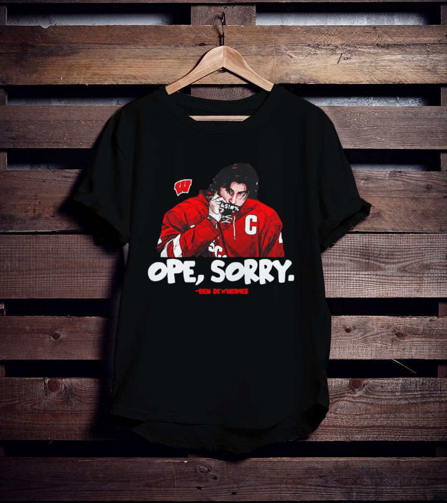 Ben Dexheimer Wisconsin Badgers Ope Sorry Caricature C Hockey Player T-Shirt