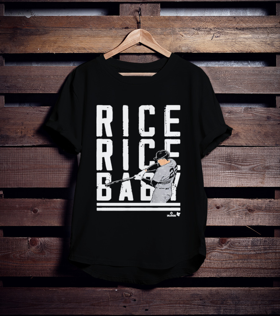 Rice Rice Baby Baseball Player Number 2 Batting Action T-Shirt