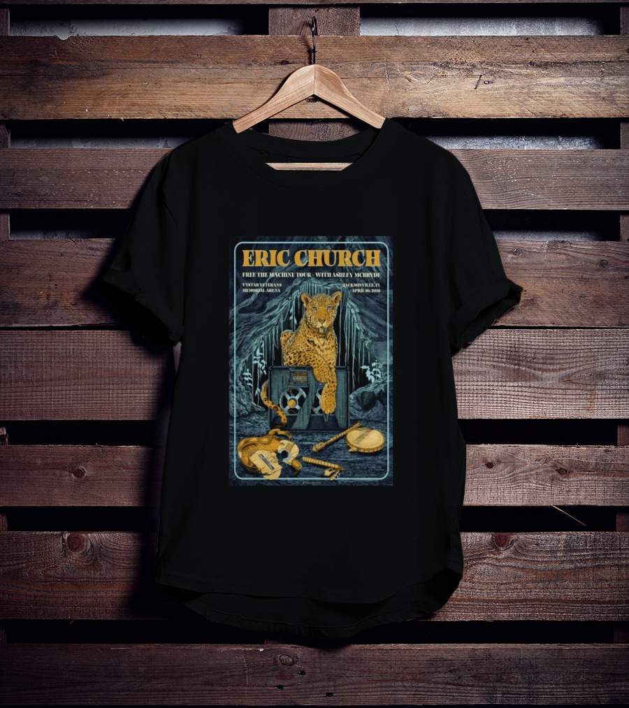 Eric Church Free The Machine Tour Jacksonville FL Vystar Veterans Memorial Arena April 10 2026 T-Shirt