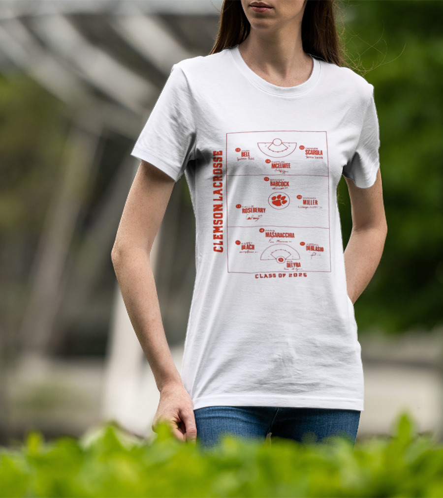 Clemson Lacrosse Field Diagram Class Of 2026 T-Shirt
