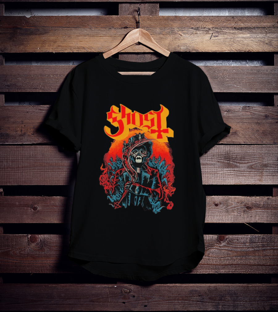 Ghost Black Harvest Grim Reaper Scythe T-Shirt