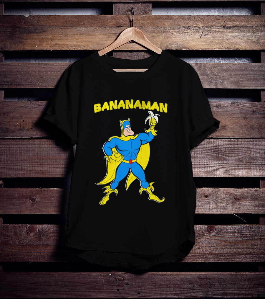 Bananaman Cartoon Superhero With Banana T-Shirt