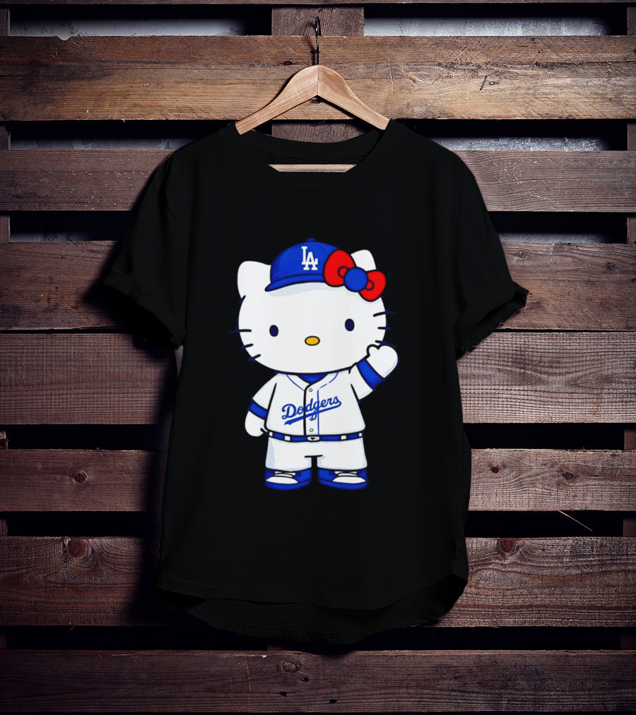 Hello Kitty Los Angeles Dodgers MLB Baseball Collaboration Fan T-Shirt