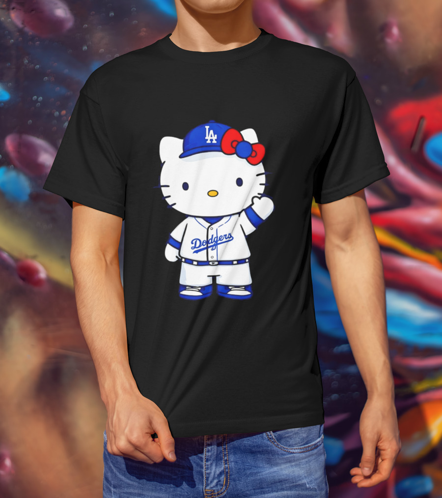 Hello Kitty Los Angeles Dodgers MLB Baseball Collaboration Fan T-Shirt