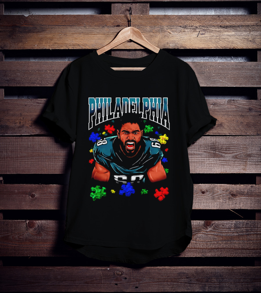 Jalen Carter Philadelphia Eagles Puzzle Piece Football T-Shirt