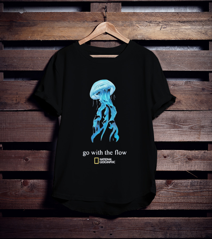 Jellyfish Go With The Flow National Geographic Blue Ocean T-Shirt