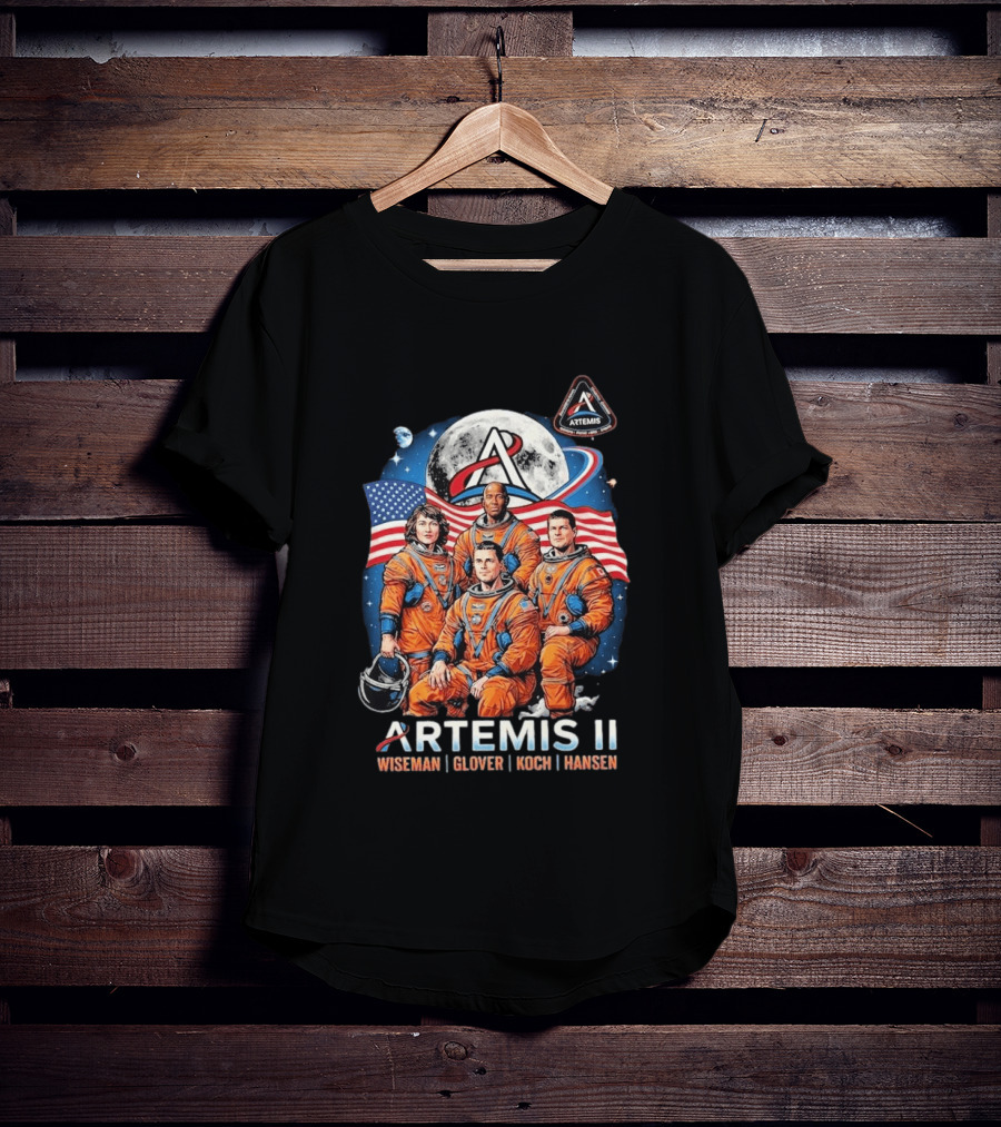 NASA Artemis II Wiseman Glover Koch Hansen Astronauts Return To Earth Moon Mission T-Shirt